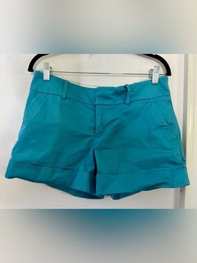 Club Monaco Teal Tailored Cuffed Shorts